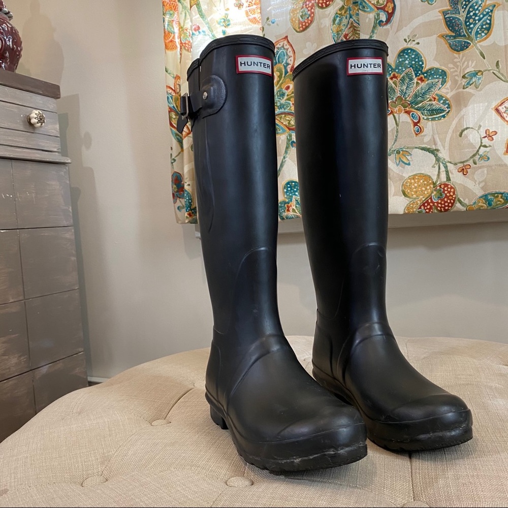 Hunter “original” tall black rain boots